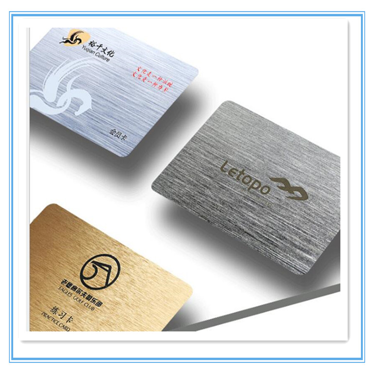 China Supplier  gold wire drawing metal Membership Metallic Brushed Finishing Card